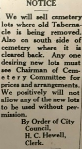 <span>Historic Fayetteville City Cemetery:</span> Lots for Sale